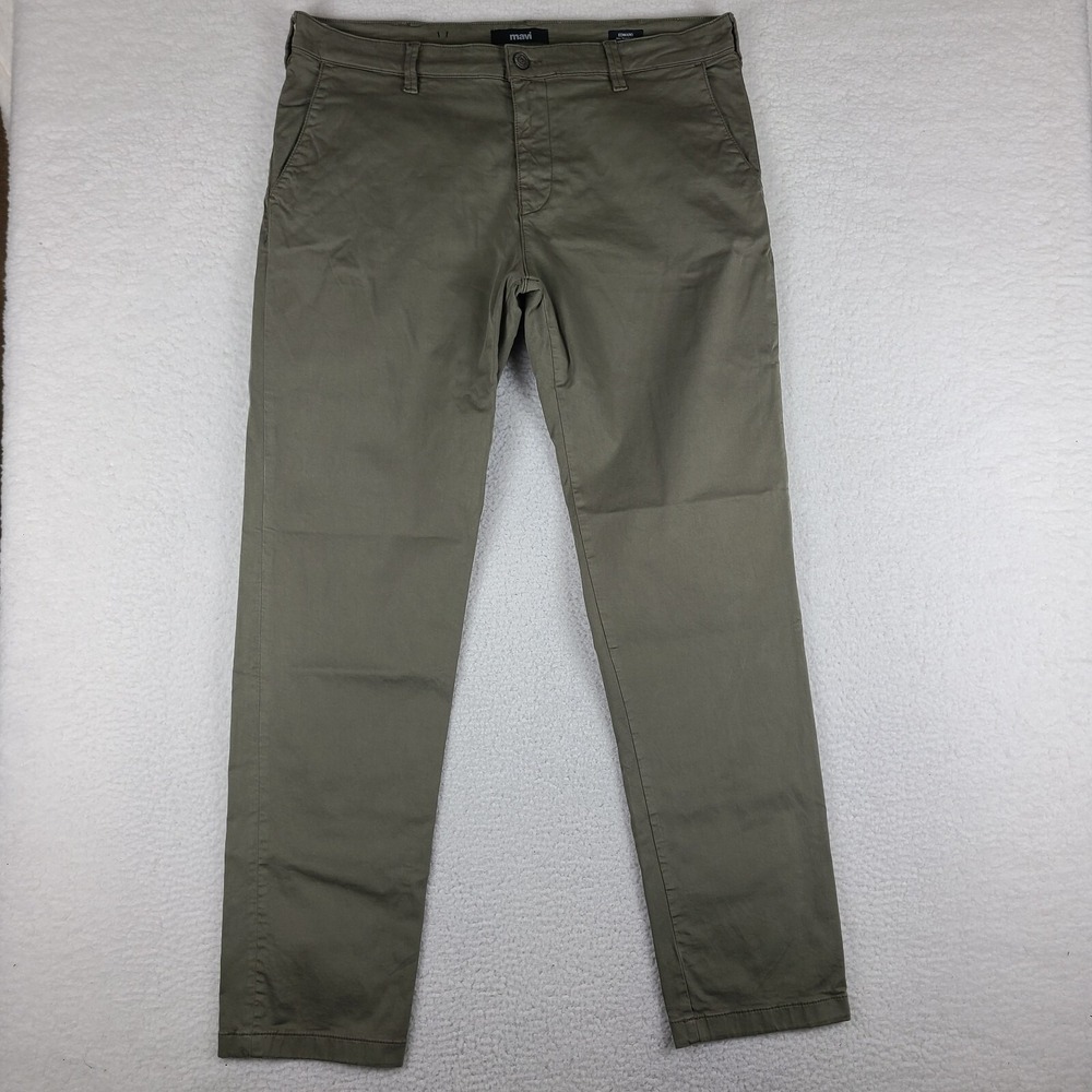 Mavi Pants Mens 38x34 Sage Green Edward Slim Straight Leg Chino‎ Khakis